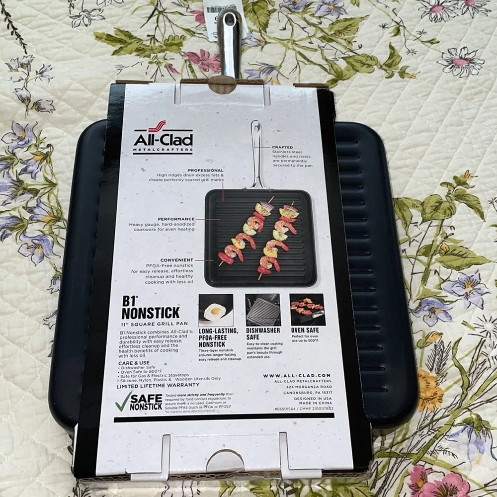 BN All clad PFOA free 11” square griddle, dishwasher & oven safe